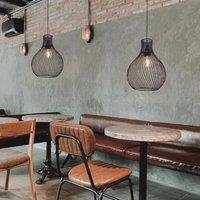 Lightsin Minimalist Black Wire Cage Pendant Light for Home Decor