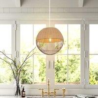 Lightsin Chic Rattan and Metal Pendant Light for Kitchen