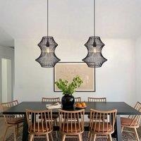 Lightsin Industrial Black Iron Pendant Light with Hourglass Shape