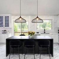Lightsin Industrial Style Black Iron Pendant Light with Spiral Design