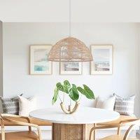 Lightsin Handwoven Rattan Dome Pendant Light for a Warm & Cozy Glow