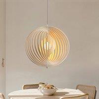 Lightsin Rotating Circular Moon Wooden LED Pendant Light