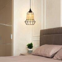 Lightsin Basket-Inspired Bar Pendant Light Natural Rattan Pendant Lighting