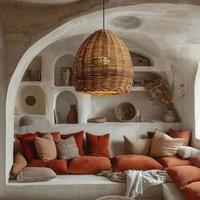 Lightsin Earthy Elegance LED Handwoven Rustic Pendant Light