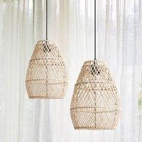 Lightsin Eco-Friendly Rustic Rattan Pendant Light For Home Decor