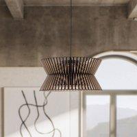 Lightsin Modern LED Wood Craft Drum Hanging Pendant Lights