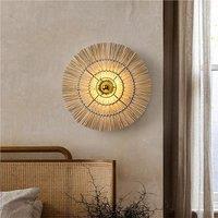 Lightsin Wabi-Sabi Vintage Woven Grass Bedside Wall Lamp