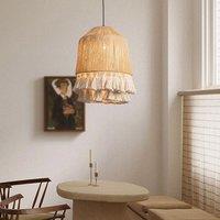 Lightsin Bohemian Creative Tassel Handmade Hemp Rope Pendant Light