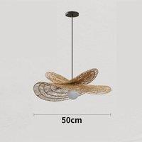 Lightsin Vintage Countryside Rattan Craft Handwoven Creative Pendant Light Fixtures