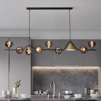 Lightsin Modern Linear Geometric Spherical Glass Metal Pendant Light