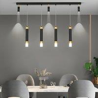 Lightsin Modern Minimalist Black Gold LED Linear Pendant Light Fixture