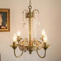 Lightsin 4-Lights Candle Shape Pendant Light Fixtures with Transparent Crystal