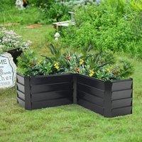 Outdoor Metal L-Shaped Raised Garden Bed