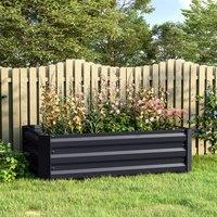 Galvanized Steel Square Raised Garden Bed Planter Box in Black