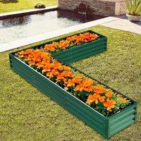 207*277*30cm Patio Corner 7-shaped Dark Green Flower Box can be Splicing