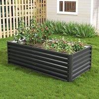 1809057cm Charcoal Black Rectangular Raised Garden Bed in Galvanized Steel