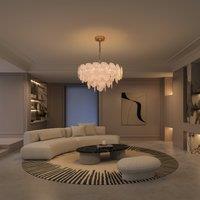 Lightsin Opulent Glow Elegant Glass Chandelier with Adjustable Elegance