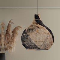 Lightsin Japanese Simple Vase Shaped Handwoven Rattan Pendant Light