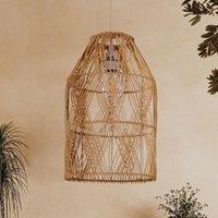 Lightsin Handwoven Rattan Pendant Light with Criss-Cross Pattern