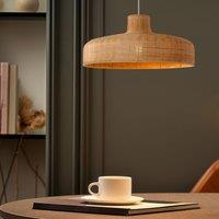 Lightsin Flat Teapot-Shaped Japanese Rattan Pendant Light Natural Elegance