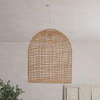 Lightsin Natural Cage Shape Rattan Pendant Light