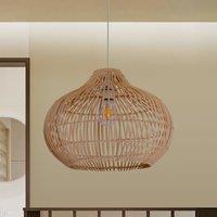 Lightsin Natural Bamboo Basket Shape Pendant Light
