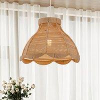 Lightsin Japanese-Inspired Petal Bloom Rattan Woven Pendant Light