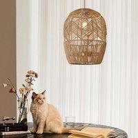 Lightsin Japanese-style Oval Rattan Pendant Light
