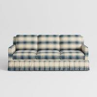 Cottonfy 3 Seater Striped Sofa with Removable Covers and Skirted Design