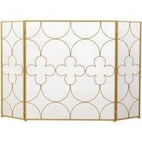 Smallbee Iron Fireplace Screen Gold Powder-Coated 122x2.3x77.5cm