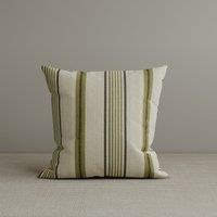 Cottonfy Square Exclusive Design Cushion in Green Striped Cotton Linen, 45*45CM