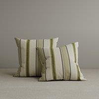Cottonfy Square Exclusive Design Cushion in Green Striped Cotton Linen, 45*45CM