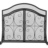 Smallbee Iron Fireplace Screen Black Powder-Coated 90x32x78.8cm