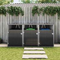 Metal Outdoor Bin Shed for 1/2/3/4 Trash Bins