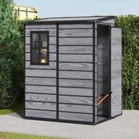 5x3ft / 5x4ft Plastic Garden Storage Shed with Front and Size Door for Bikes and Tools