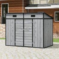6x4ft / 8x4ft Plastic Outdoor Garden Storage Shed with Light Grey