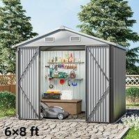 46ft/ 68 ft/ 108ft/ 1010ft/ 1012ft Metal Outdoor Garden Storage Shed Motorcycle Sheds with Lockable