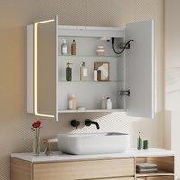 50x70cm / 65x60cm LED Bathroom Mirror Cabinet with Bluetooth & Fog-Free Technology
