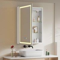 50x70cm / 65x60cm LED Bathroom Mirror Cabinet with Bluetooth & Fog-Free Technology