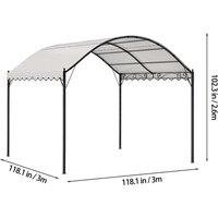3x3x2.6m/3x4x2.6m Beige Arch Steel Canopy with Ground Pegs