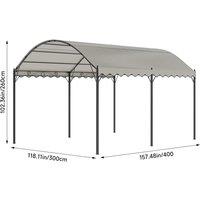 3x3x2.6m/3x4x2.6m Beige Arch Steel Canopy with Ground Pegs