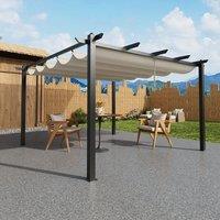 3x3m/3x4m/3x6m/4x4m All-Aluminum Flat Top Tarp Tent -Off-White/Light Grey