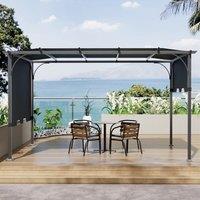 3x3x2.3m/3x4x2.3m Dark Grey Pergola Style Shade Canopy with Adjustable Roof