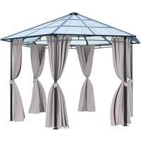 Dark Grey Aluminum & Steel Hexagonal Polycarbonate Canopy
