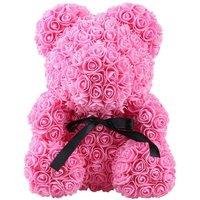 Simulation Foam Forever Rose Teddy Bear Gift Box-Pink