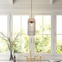£Lightsin Woven Rattan Cylinder Pendant Light for Warm and Inviting Spaces (80% off)