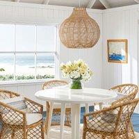 Lightsin Open-Gourd Japanese Rattan Pendant Light