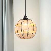 Lightsin Rustic Dining Room Woven Rattan Paper Rope Iron Chandelier for Kitchen Aisle Reading Corner