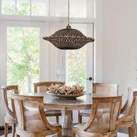 Lightsin Elegant Black & Natural Design Bamboo Pendant Light