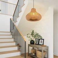 Lightsin Gourd Bamboo Pendant Light Handwoven Eco-Friendly Ceiling Light for Living Room & Kitchen Decor